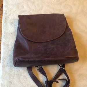 Roots leather backpack